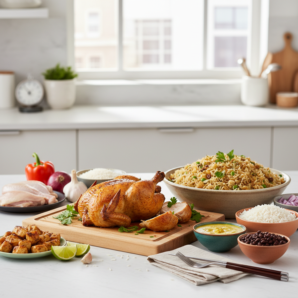 que faire avec du poulet et du riz