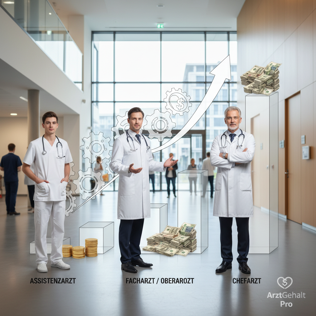 Arzt Karrierestufen Gehalt: Übersicht & Entwicklung | ArztGehalt Pro